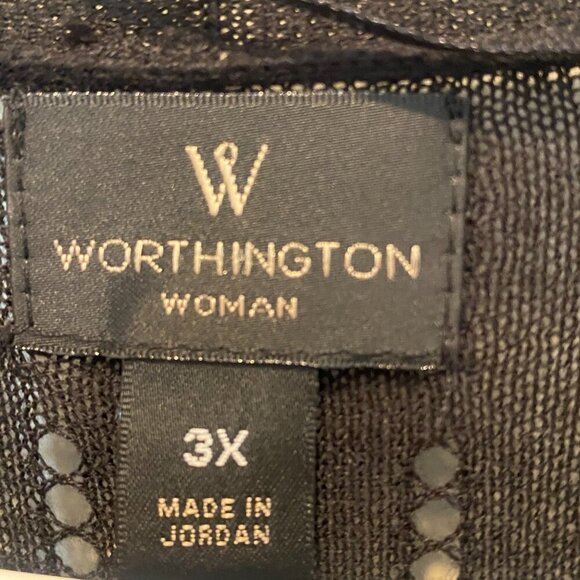 Worthington Open Cardigan Sweater Lightweight Plus Sz 3X Black #135H - Picture 6 of 7